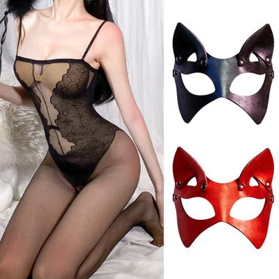 BDSM Eye Mask with Rivet & Hollow Design Adjustable Strap Erotic Roleplay Mask Sexy Masquerade Roleplay Accessory for Couples' Intimacy