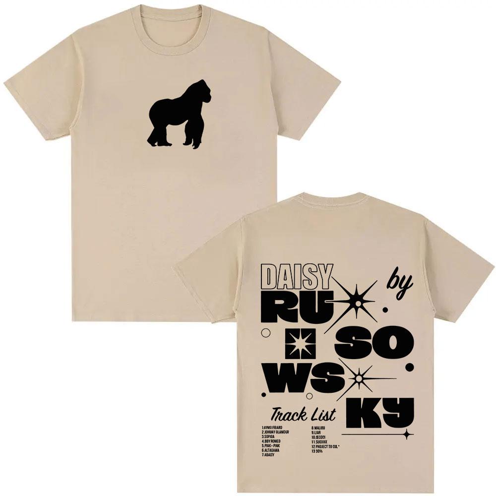 Rapper Rusowsky Madrid Daisy Tour 2025 Album Tshirt Unisex Hiphop Fashion Pop Music Summer Print 100 Pure Cotton Tshirt