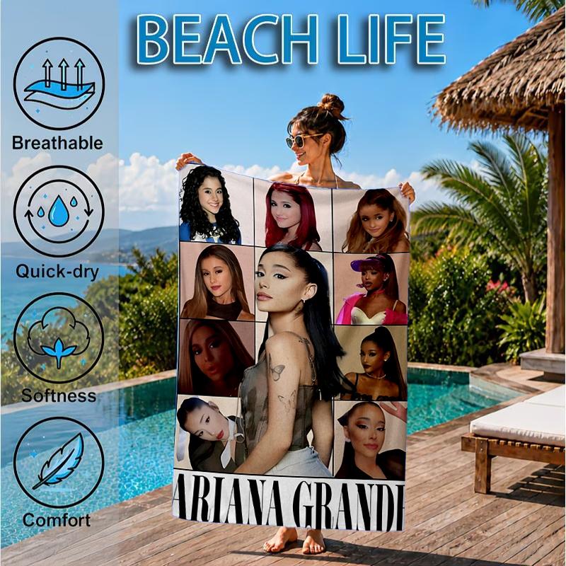 Music Pop Ariana Fashion Beach Towel, Microfiber Beach Towel, Perfect For Pool, Beach, Travel, Home Decor Beach Party Fan Gifts