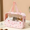 Transparent Cosmetic Bag, Macaron Printed Toilet Bag, Travel Portable Storage Bag, Large Capacity Waterproof.