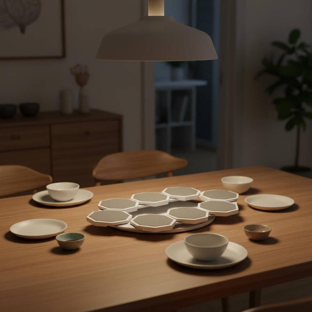 6 Pieces Rotating Serving Tray Portable Tableware Easy to Share