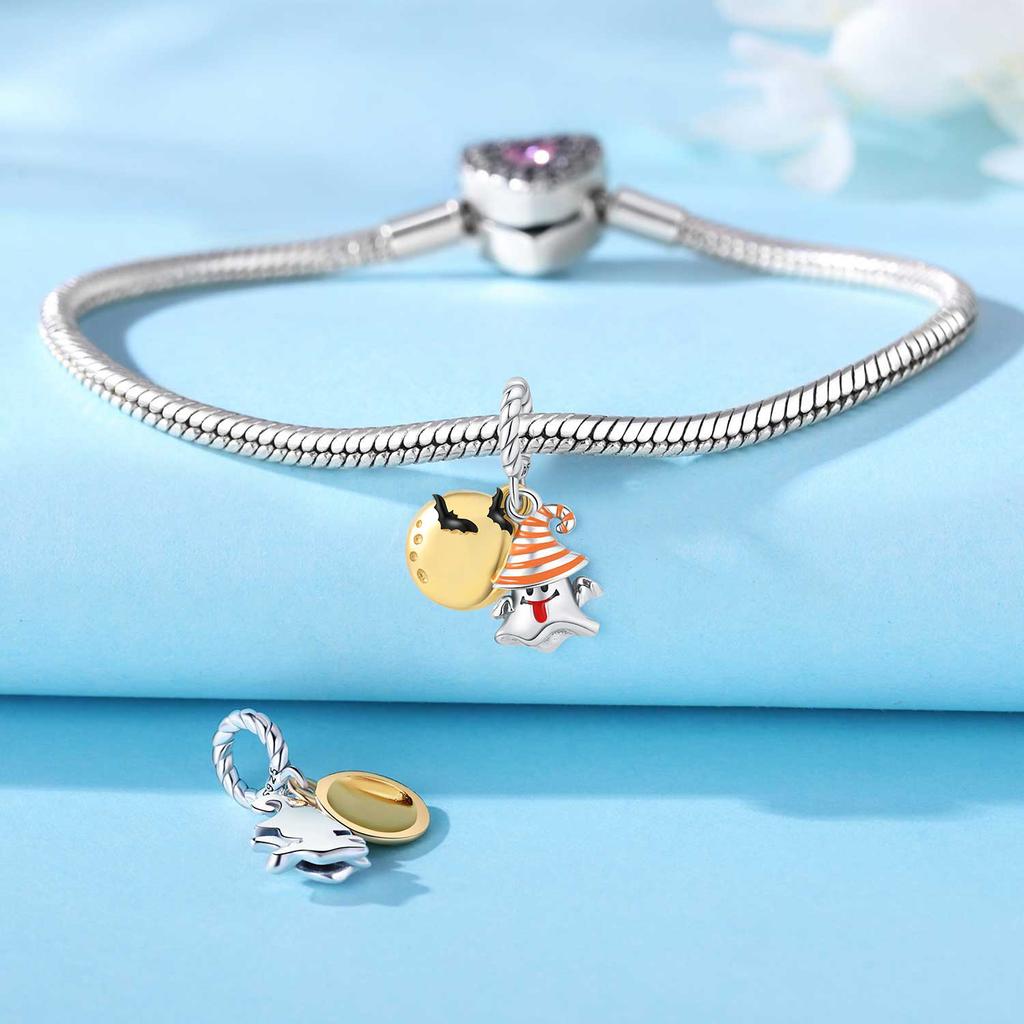Authentic Original Copper Metal Charm Bead Components Luxury Moon Cute Demon Halloween Pendant Bead Component Bead Components Compatible With