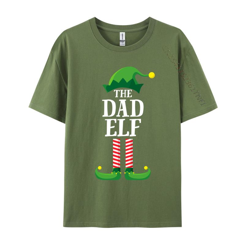 Dad Elf Matching Family Group Christmas T-Shirt Casual Cotton Men's Tees Fashionable Fitted Tshirts Funny Design