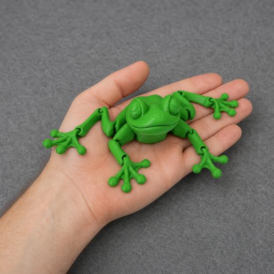 3D Printed Frog Ornament, Movable Joint Figurine, Stress Relief Toy, Creative Desktop Decoration, for Kitchen Car Desk Decor