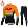 Winter Cycling Jersey Set Long Sleeve Thermal Insulated Bike Riding Suit Team Edition Men Women