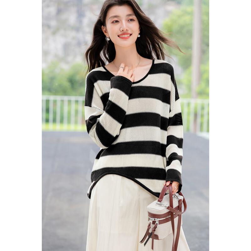 

Mocana Women s Irregular Stripe Relaxed Fit Knit Top One Size