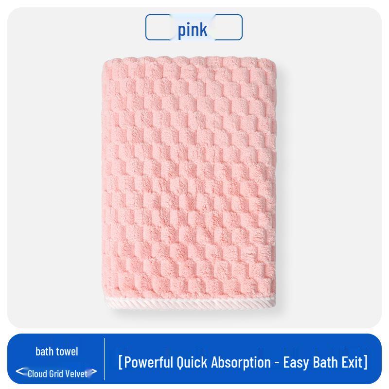 Women's Quick-Dry Candy Stripes Bath Towel - Pure Cotton, Thickened Coral Fleece, Absorbent & Large Size