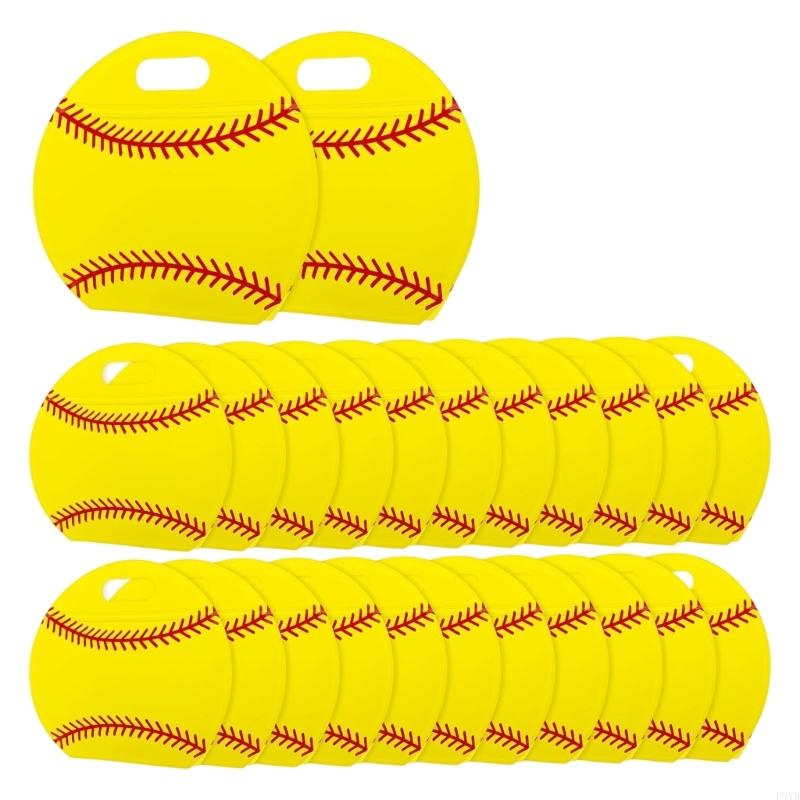 24Pcs Sports Themed Gift Bags With Handle Waterproof Clear Plastic Candy Chocolate Holder Bag for Candies Small Toy P9YB