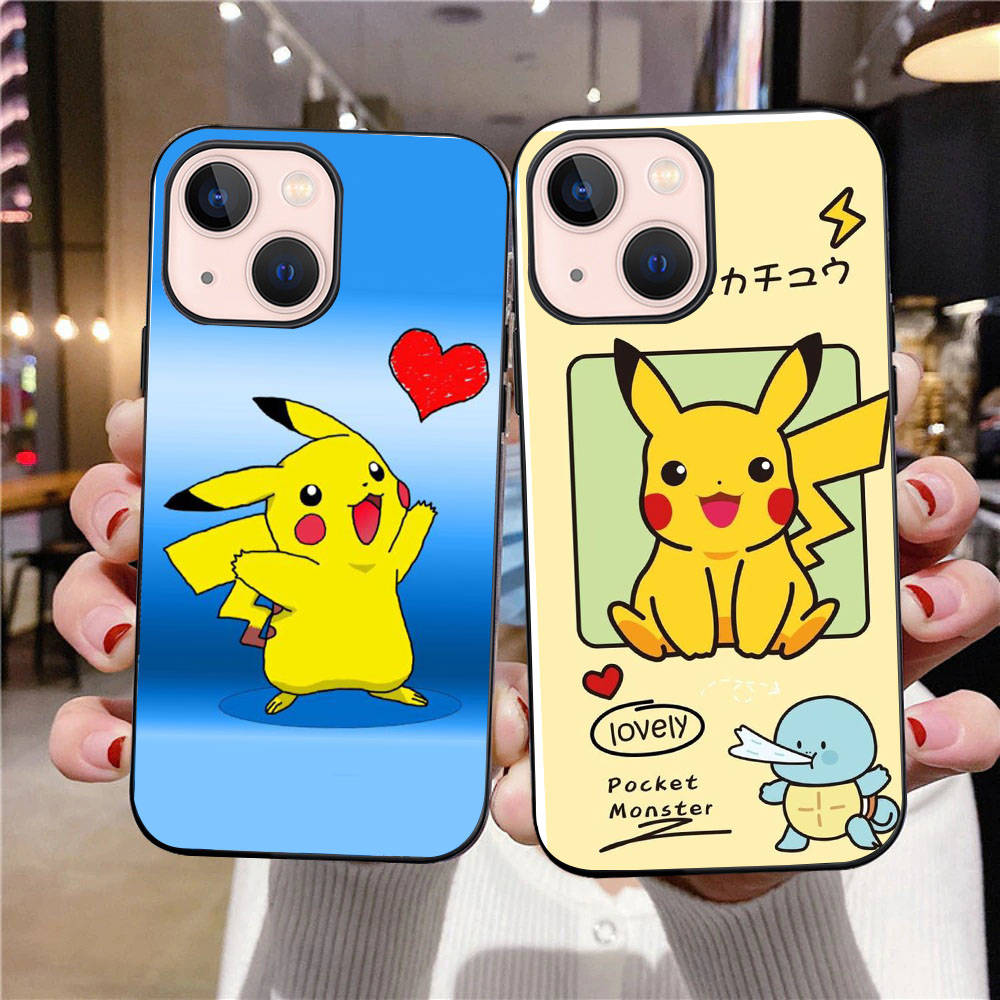 Carcasă neagră B-79 Pokemon Pikchu pentru Samsung S24 S23 S22 S21 S20 FE S10 Lite Ultra S7 S8 S9 Plus A05S A11 A12 A13 A15 A22 A24 A25 A32 A52 A71 5G