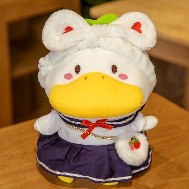 1pc 33cm Kawaii Duck With Clothes Plush Toys Multiple Styles Cute Dressing Duck Pillow Stuffed Dolls For Kids Girl Xmas Gift