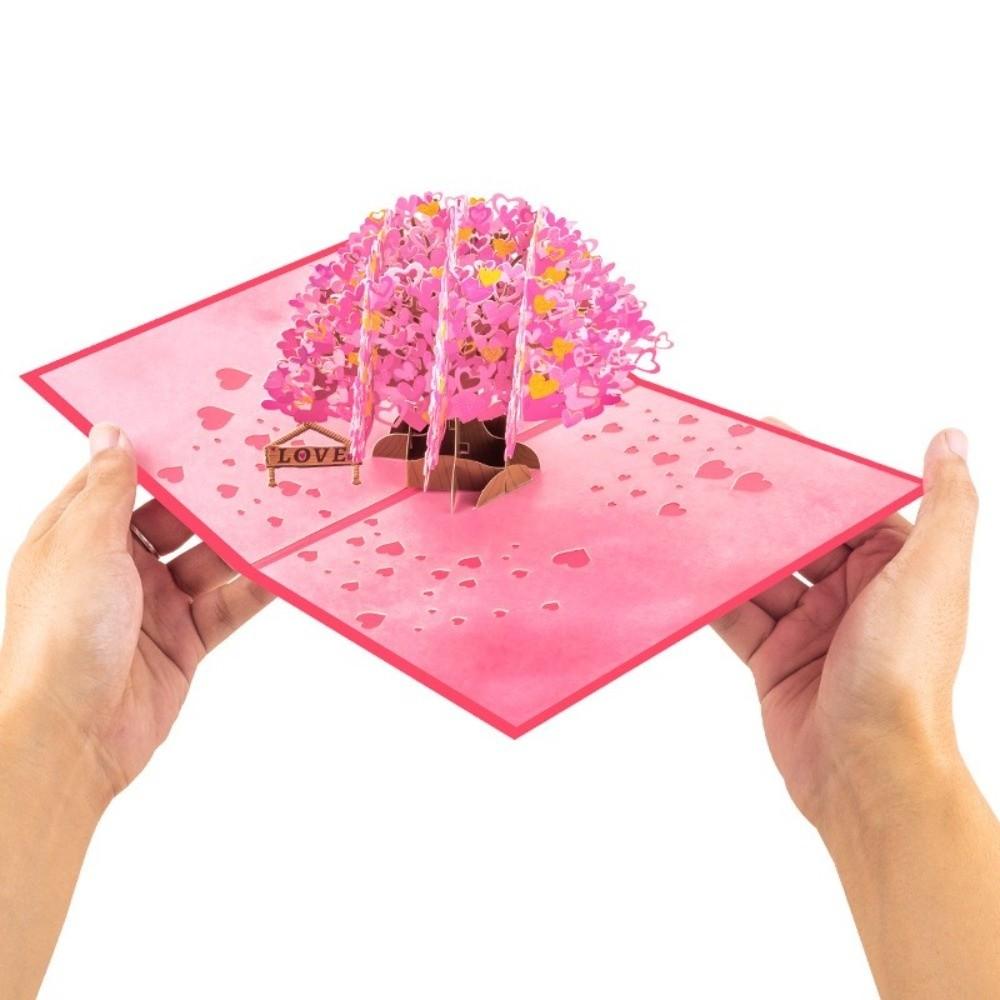 Creative Romantic Theme 3D Pop Up Card Heart Shape Handmade Craft Butterfly Heart Card Pop-Up Mechanism Greeting Card Wedding