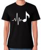 Music Heartbeat Note T-Shirt Music Lover Rhythm Graphic Unisex Tee