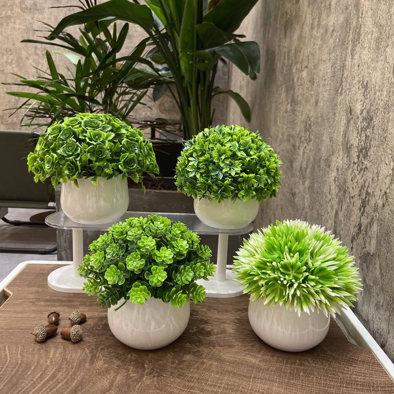 Home Homestay Ornaments: Mini Potted Green Plant for Office Conference Room Decor