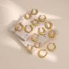 Geometric Hammered Stainless Steel Stud Earrings: Fashionable, Versatile Ear Jewelry for Women