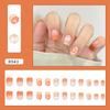 Orange Yellow Gradual Change Orange Bow Fine Flash Sweet Girl Removable Manicure Pieces 24 Pieces