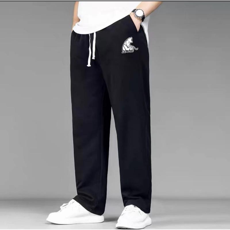 Trendy Oversized Men's Loose-Fit Straight-Leg Wide-Leg Casual Stretch Sports Trousers with Drape
