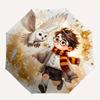 1pc Lively Harry Potter Automatic Open/CloseUmbrella-CuteUmbrella with Cute Design, Portable 3-Fold Compact Umbrella for Men & Women, Valentine's