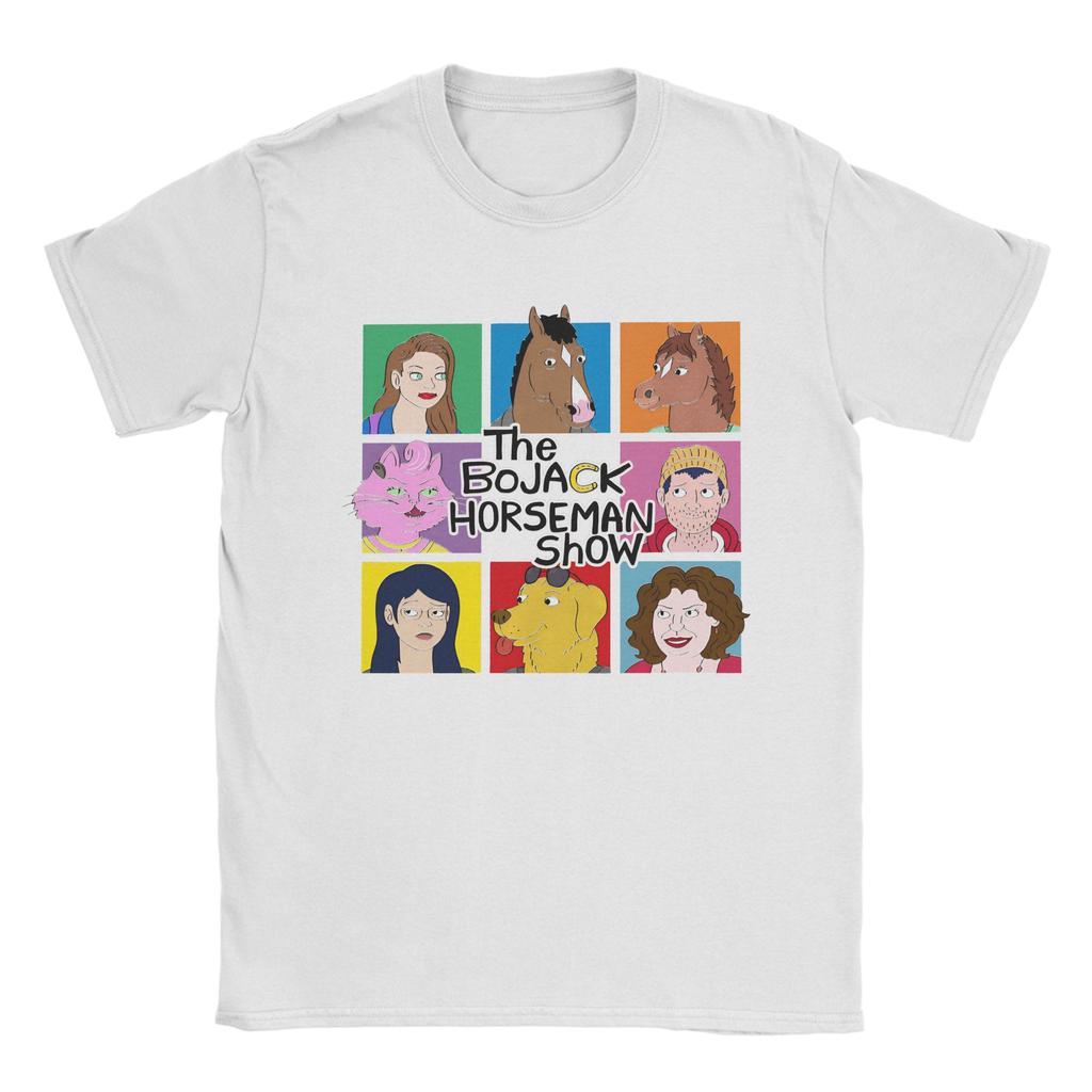 The BoJacks HorseUnisexs Show T Shirt Unisex Women Pure Cotton Vintage TShirt O Neck Tee Shirt Short Sleeve Tops Gift Idea