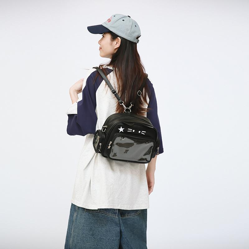 Borsa Ita con Orecchie da Gatto Kawaii, Borsa a Tracolla Trasparente per Donna, Borsa a Spalla Anime, Borsa Trasparente con Tasche Laterali