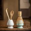 Matcha 7-Piece Set Tea Ceremony Tools Black Bowl Whisk Holder Scoop Whisk Powdered Matcha