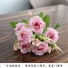 Single Stem Artificial Flower Rose For Indoor Decoration Silk Fabric Artificial Flowers For Room Decoration Small Bunch Of Plastic Flower Bouquets.