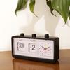 Vintage Retro Quartz Alarm Clock Flip Calendar Display Clock Day Date Time Display Clock for Home Bedroom Decoration
