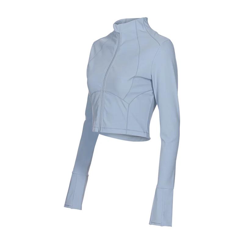 Nowa kurtka do jogi typu slim fit: Top sportowy z długim rękawem i stójką