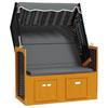 Beach Chair with Roof Poly Rattan & Solid Wood Black Anthracite