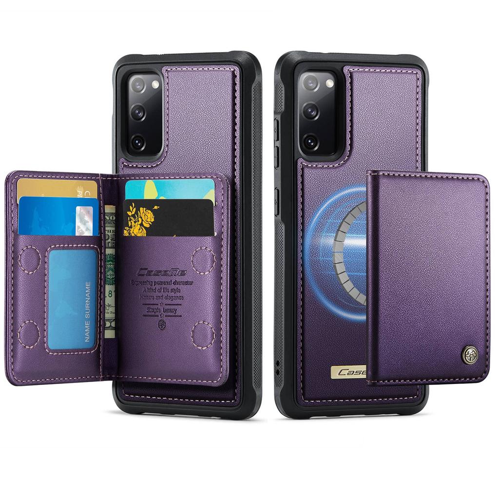 Wallet Case for Samsung Galaxy S25 Edge S24 S23 FE S22 S21 S20 Ultra Magnetic Card Holder RFID 2-in-1 Detachable Shockproof Case