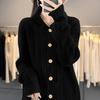 Women's Thick Woolen Cable Knit Cardigan with Lapel - Autumn/Winter Long Sleeve Cashmere Knitwear.