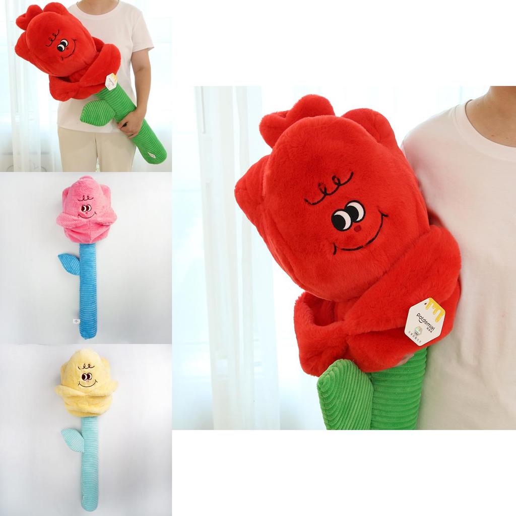 Schöne Plüsch-Rosenblüten in Gelb und Rosa, wahlweise 48 cm und 85 cm