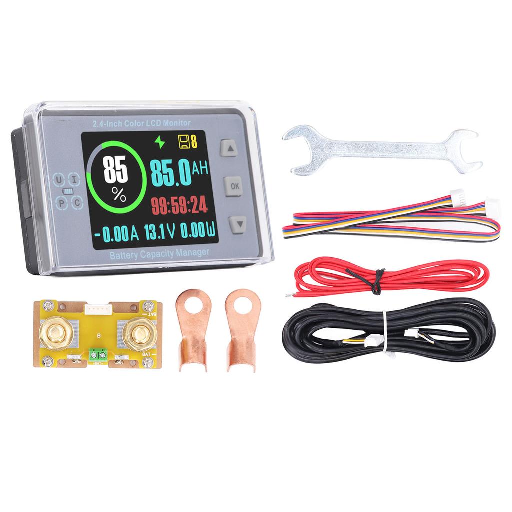 Battery Monitor with Shunt VA9810S Bluetooth Battery Voltmeter Ammeter for RV Electric Bike 120V 100