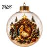 3D Winter Scene Baubles Glowing Christmas Story Ornament, Light-Up Ball Hanging Decor with Warm LED Light, Festive Indoor Home Decorations Mini