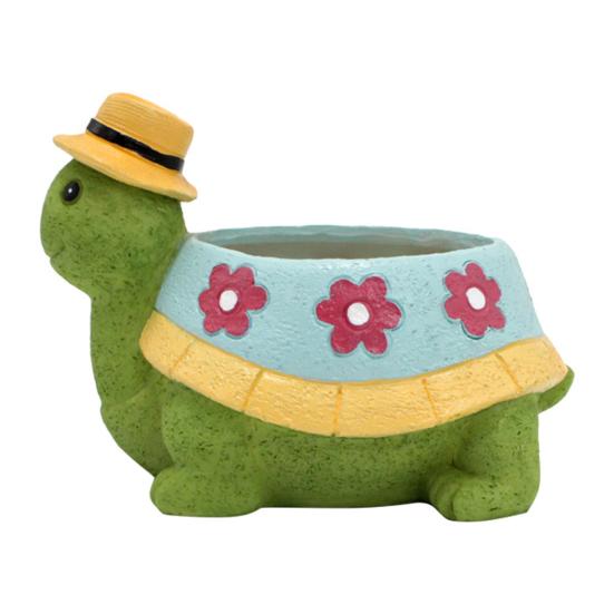 Turtle Plant Pot Decoration High Durability Waterproof Cartoon Cute Turtle Animal Succulents Holder Resin Flower Pot