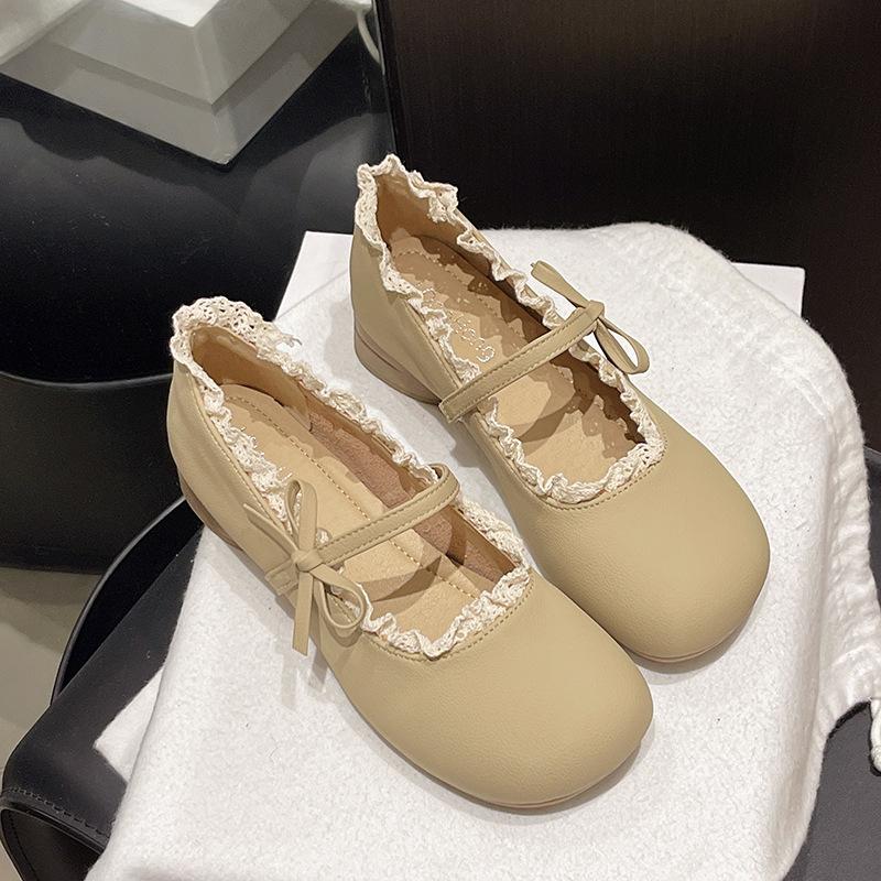

2025 new summer skirt evening shoes shallow mouth Lolita small leather shoes French low heel Mary Jane single shoes women 40