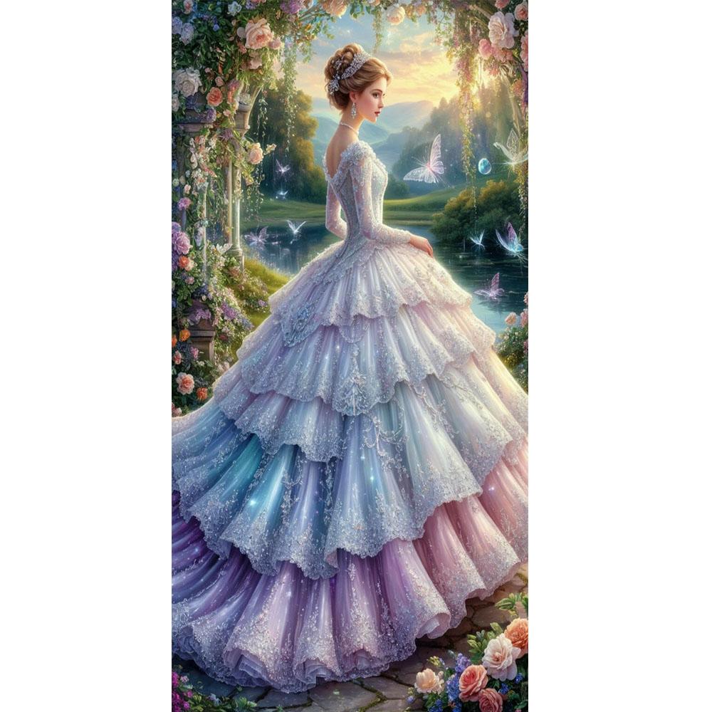 Large Size Mosaic DIY Full Diamond Painting Kits Art Beautiful Girl and Flowers Embroidery Cross Stitch Rhinestones