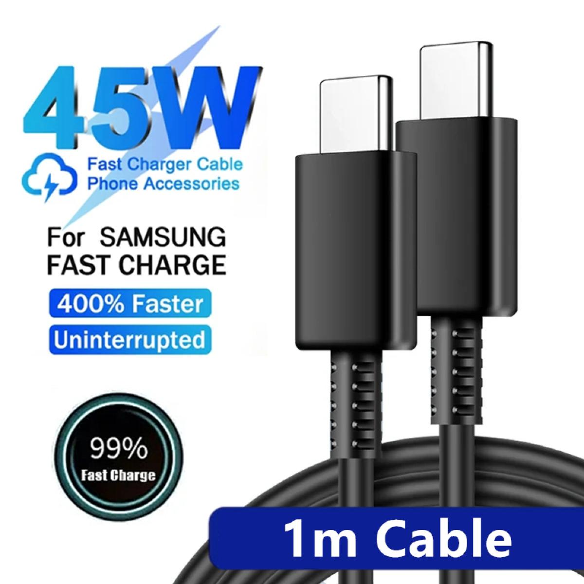 

5A 45W PD сверхбыстрый зарядный USB-кабель C для Samsung S21 FE S22 S23 S24 Plus Note 20 Ultra A34 A53 A54 A55 кабель Type C - Type C 1m 5A Cable