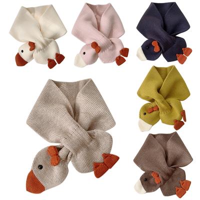 Korean Baby Scarf Kids Cute Animal Cross Scarves Boys Girls Babies Autumn Winter Warm Knitted Scarf Trendy Children Accessories
