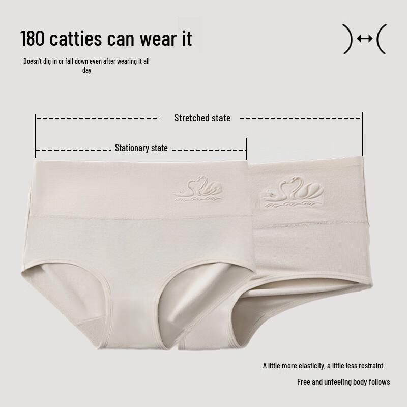 Yalu Women's High-Waist Cotton Antibacterial Underwear 4-Pack