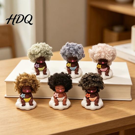 Reliable Companion Toy Mini Doll Figurine Small Resin Little Baby Desktop Warm Appearance Ornament for Car Dashboard Home Office Desk Shelf Decor