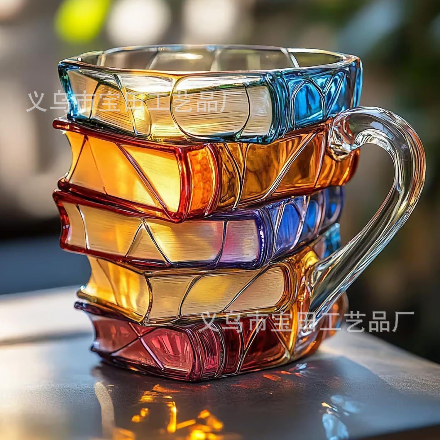 Новая расписная кружка-книга 3D Расписная книга Уникальная кофейная кружка с книжной стопкой