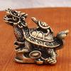 Dragon Turtle and Its Mother, Jade Turtle Figurine. Yellow Copper Turtle. Retro Copper Coin-shaped Turtle. Jade Turtle Coin Tea Table Handicraft.