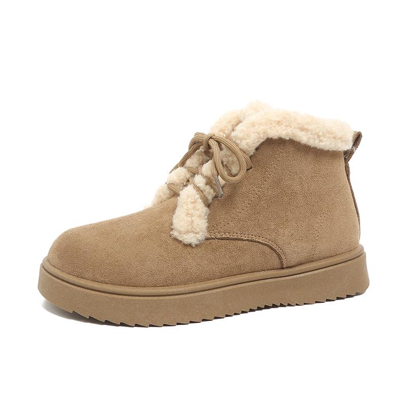 

Женские зимние сапоги Плюшевые теплые снегоступы Уличные нескользящие ботинки на платформе Зимние ботильоны на шнуровке Зимняя теплая хлопковая обувь 35 хаки