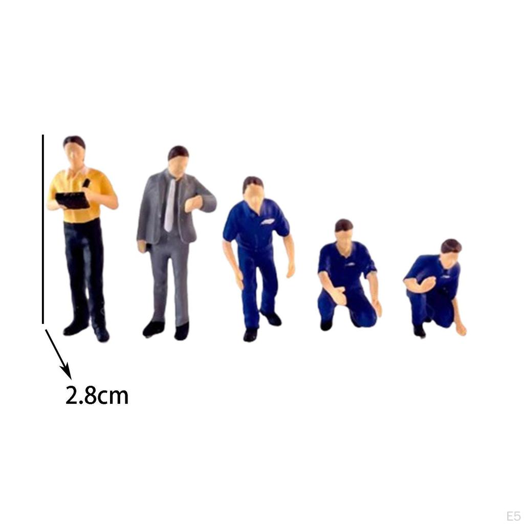 5 Pieces 1/64 Scale Diorama Figures Miniature Scene Hobby Character Repairman for Desktop Ornament