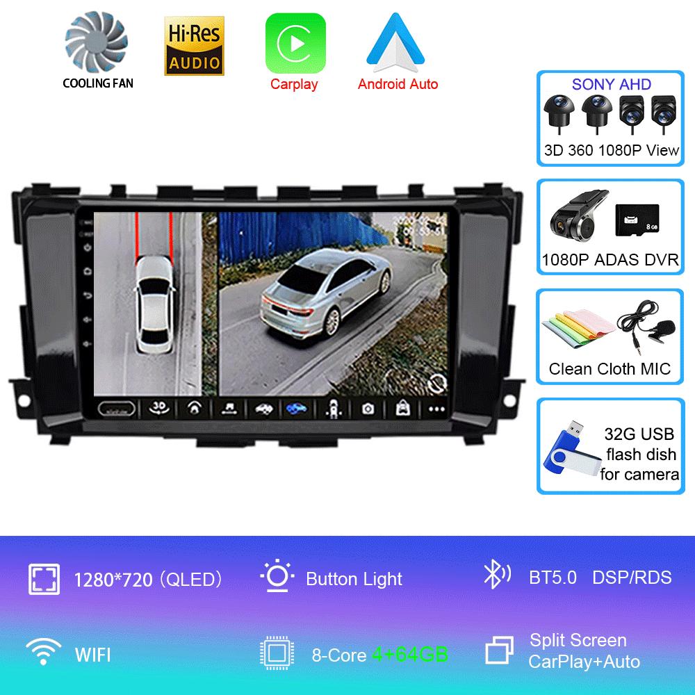 For Nissan Teana 3 Altima 5 L33 2013 - 2020 Video Player Navigation GPS Car Radio Multimedia Android 14 WIFI Touch Screen 9 10"
