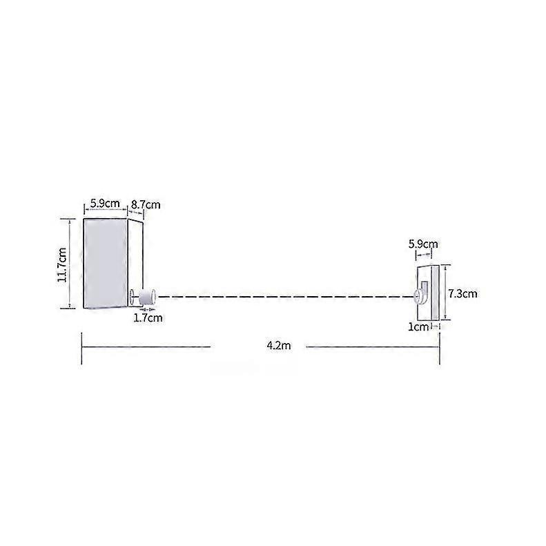 Retractable Clothesline Laundry Line Outdoor Indoor Cord Portable Travel Wall Mounted Space-Saver Single Rope String Clothes Drying Rack for Balcony B