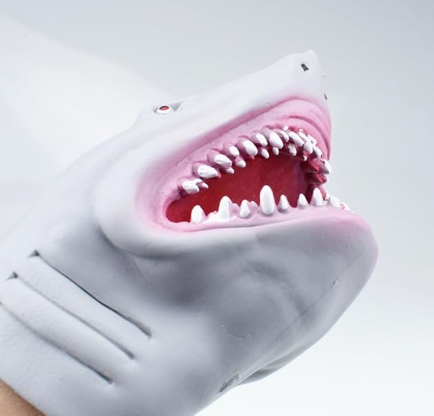 speed mao sea creature shark hand puppet gray