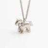 Tiki Pony Pendant Necklace Rhodium Silver