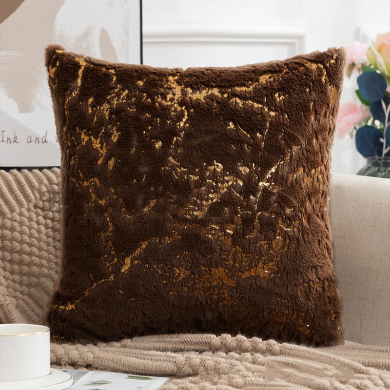 Plush Golden Fur Cushion Cover White 43x43 Decorative Pillow Cover for Sofa Home Decor Pillow Case Gray Black Fur Cushion Cover