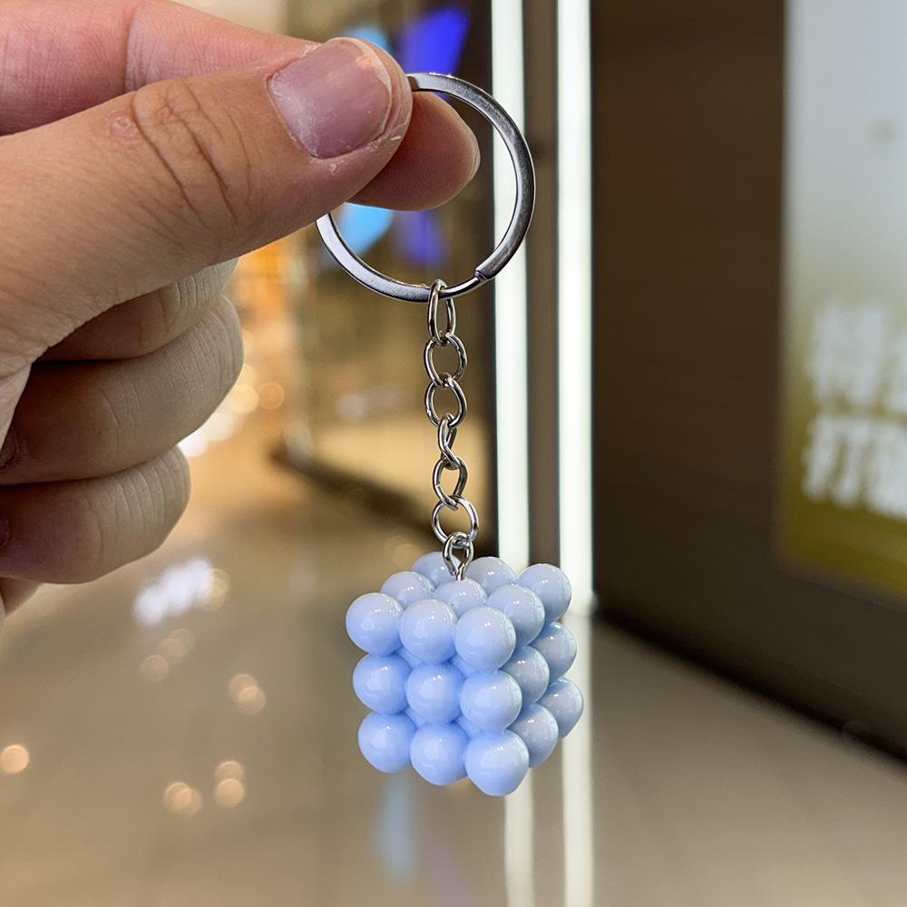 Simulation Square Candle Pendant Keychain Y2k Cartoon Bag Accessories For Women Couple Family Keychain Pendant